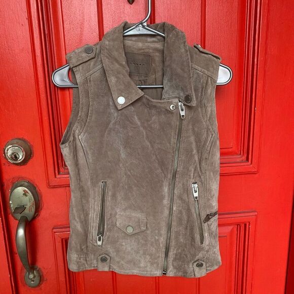 Blank NYC Genuine Suede Leather Motorcycle “Moto” Style Jacket/Vest Size  Small - Picture 2 of 11